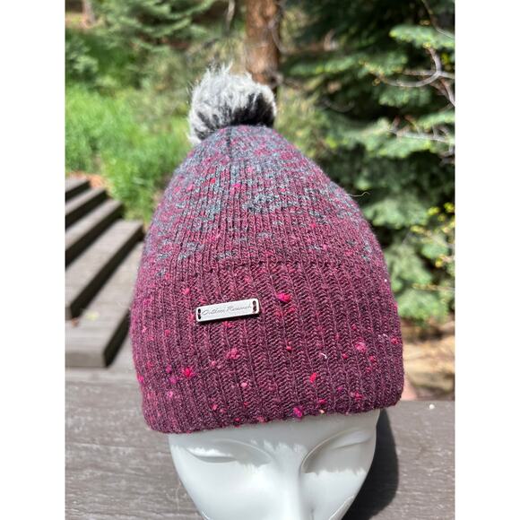 Outdoor Research Effie Primaloft Wool Cashmere Blend Purple Beanie Pom Pom Hat - Picture 1 of 8